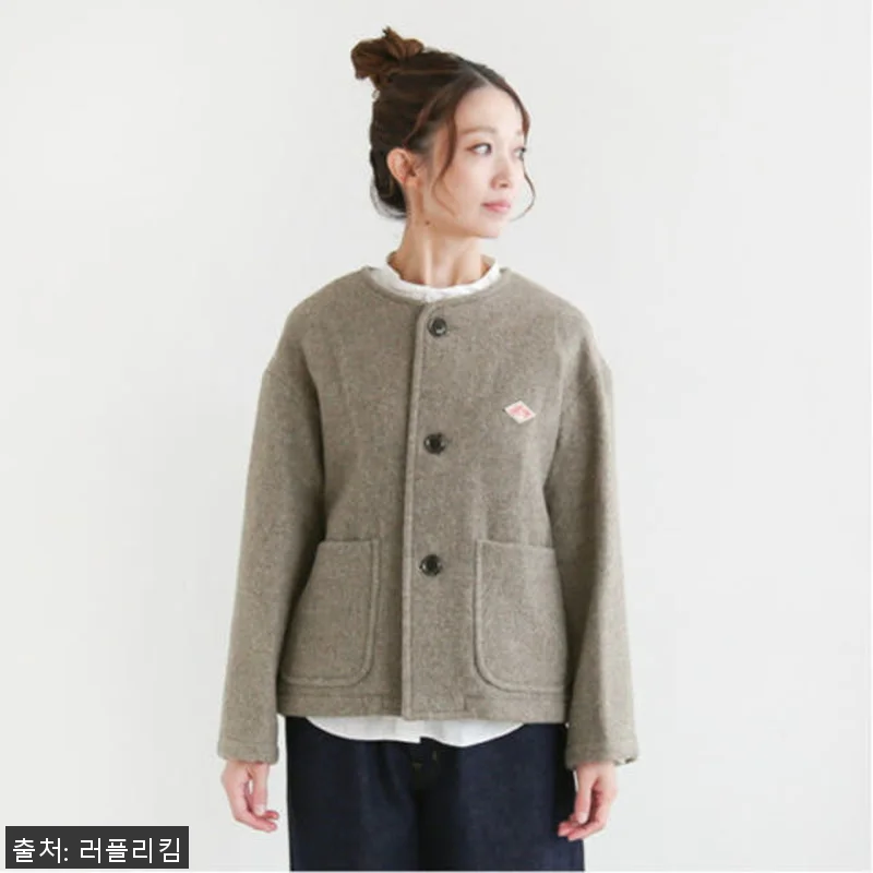 단톤 노 카라 여성 무지 가을 겨울 관련 이미지 6