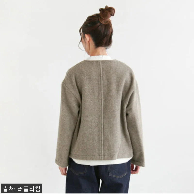 단톤 노 카라 여성 무지 가을 겨울 관련 이미지 7