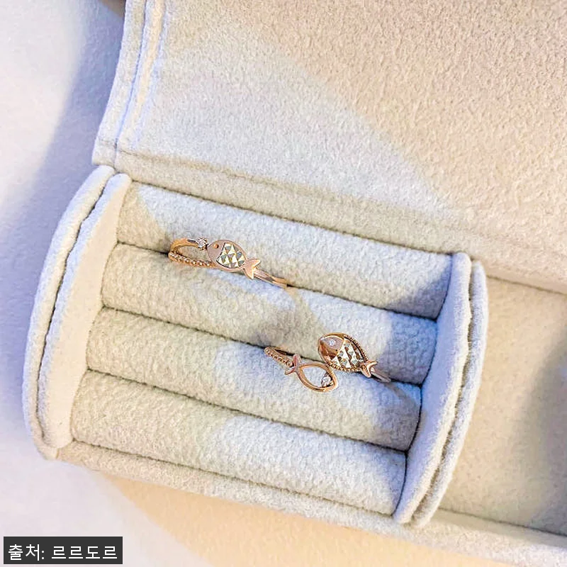 14K 커팅 물고기 반지 두마리 두줄 관련 이미지 7
