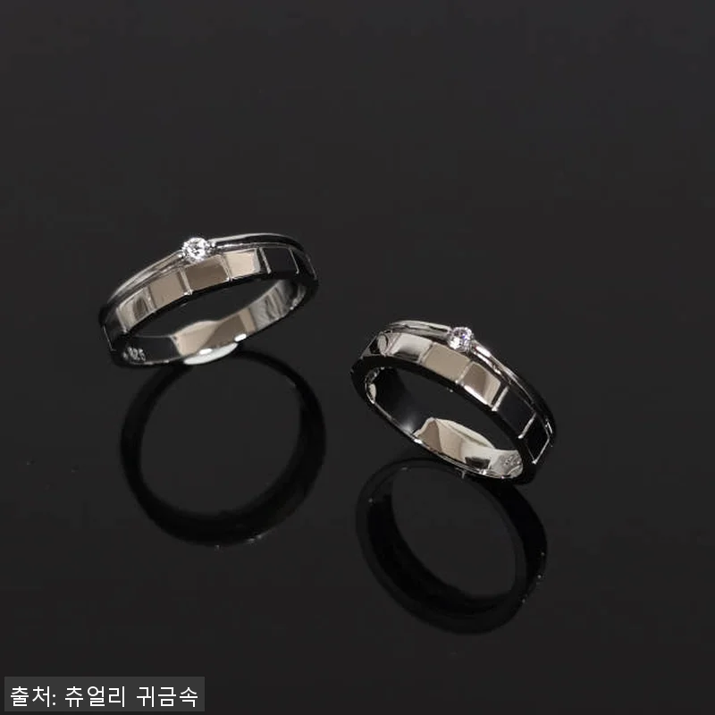 실버925 커플링 두줄 사각 커플반지 관련 이미지 10