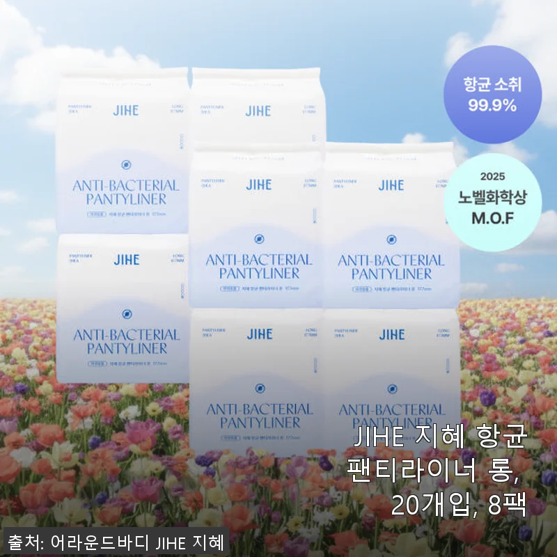 JIHE 지혜 항균 팬티라이너 롱 20개입 8팩, 직접 써보니 왜 꾸준히 찾는지 알겠어요