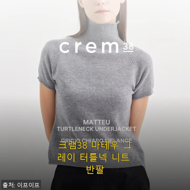 크램38 마테우 그레이 터틀넥 니트 반팔 사용 후기와 구매 경험