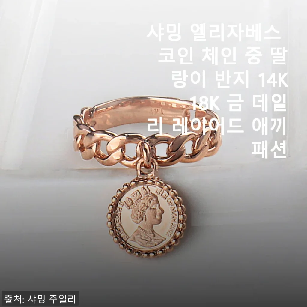 샤밍 엘리자베스 코인 체인 딸랑이 반지 14K 18K, 직접 써본 데일리 레이어드 패션 후기
