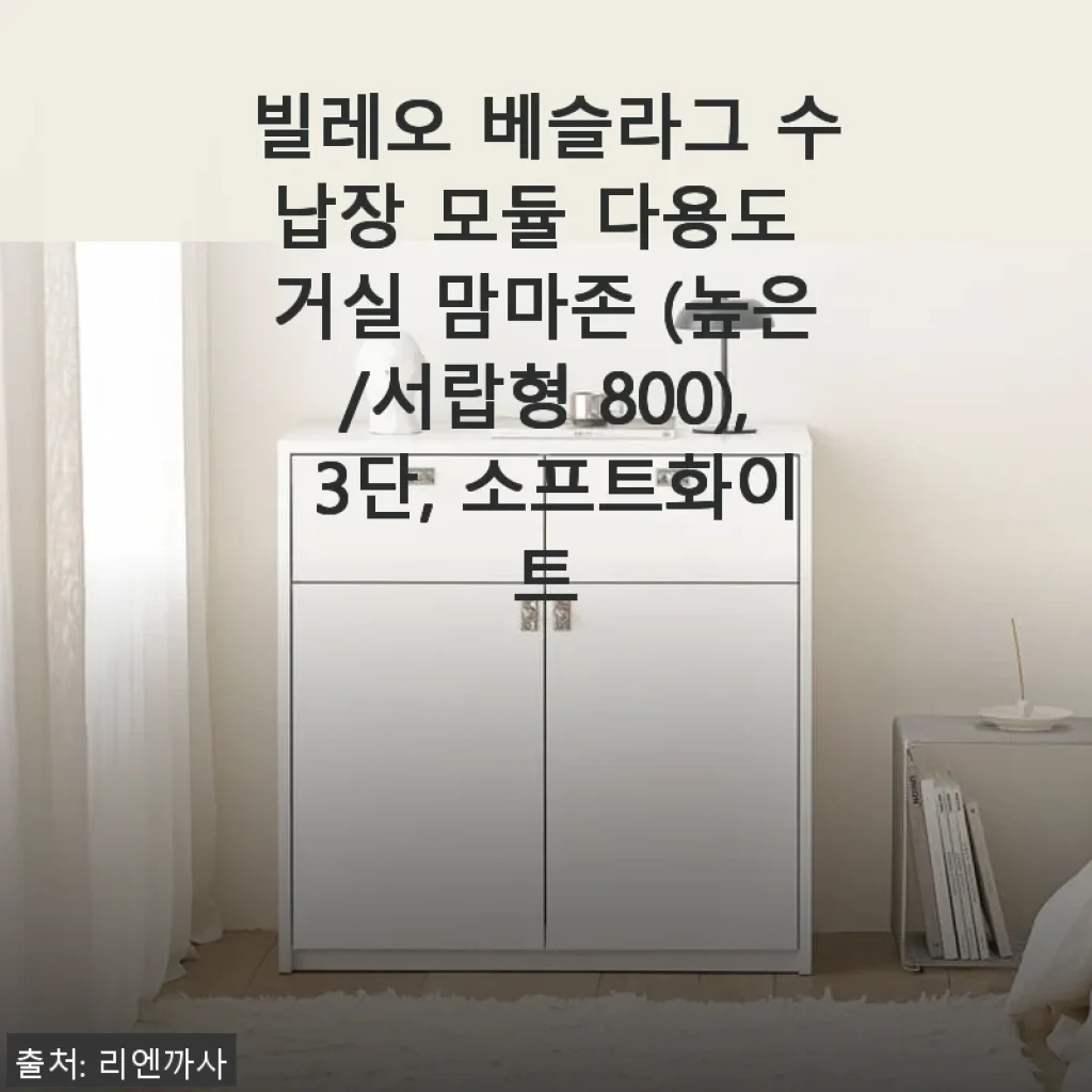 빌레오 베슬라그 수납장 모듈 다용도 거실 맘마존 3단 소프트화이트 사용후기