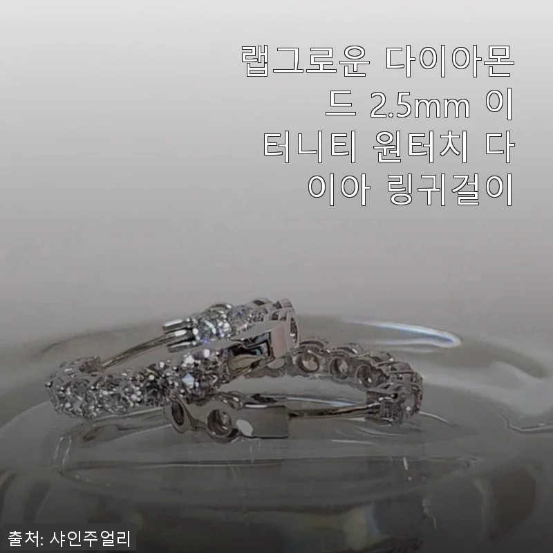 랩그로운 다이아몬드 2.5mm 이터니티 원터치 다이아 링귀걸이 사용후기