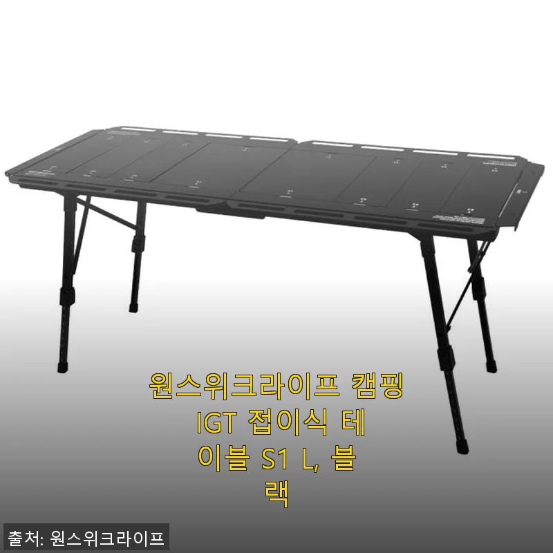 원스위크라이프 캠핑 IGT 접이식 테이블 S1 L, 블랙 사용후기