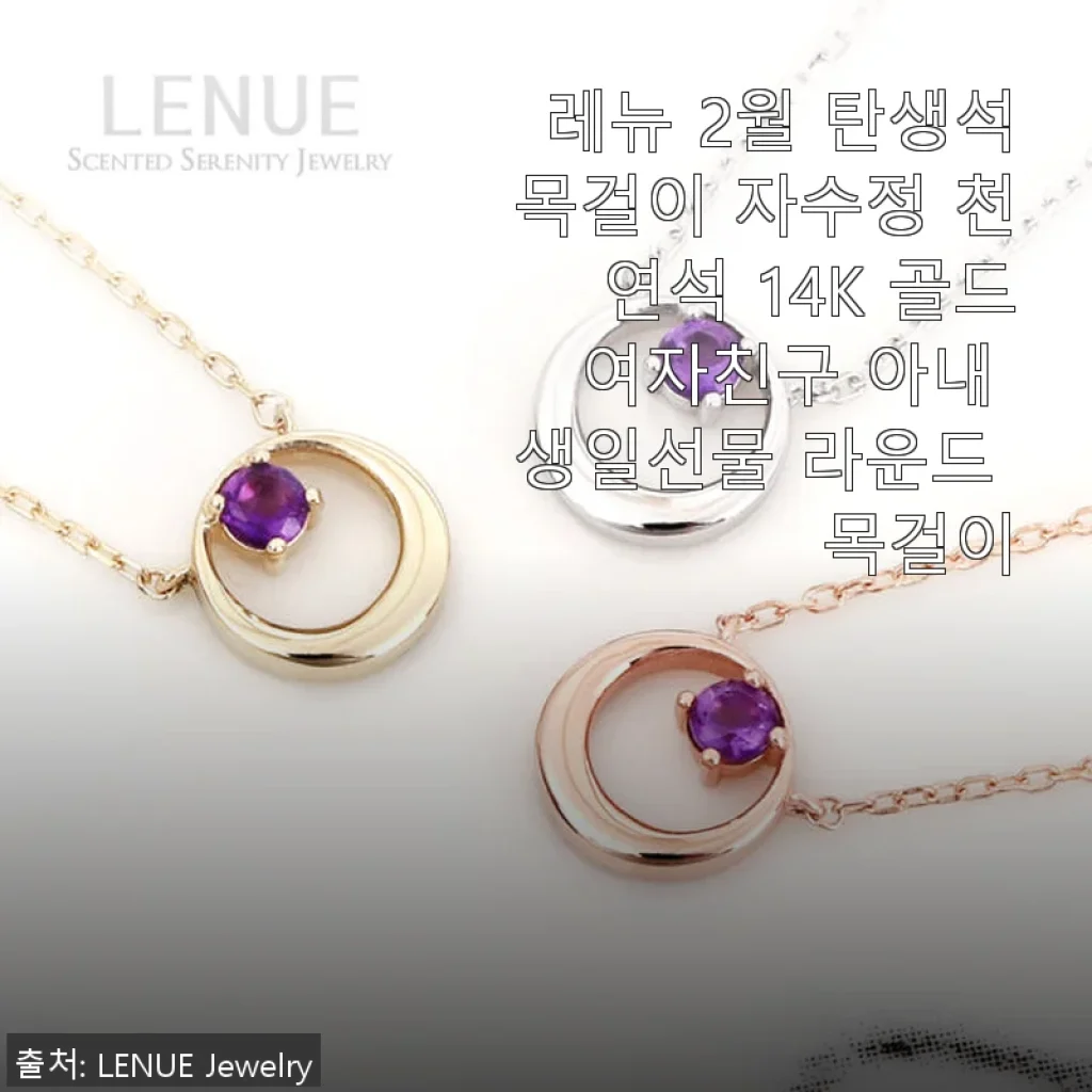 레뉴 2월 탄생석목걸이 자수정 천연석 14K 골드 사용후기