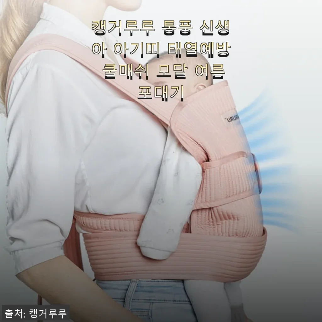 캥거루루 통풍 신생아 아기띠 사용후기: 태열예방과 쿨매쉬 소재의 여름맞이 포대기
