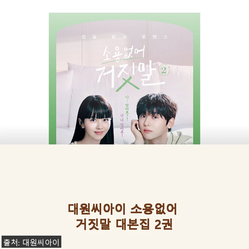 대원씨아이 소용없어 거짓말 대본집 2권 사용후기