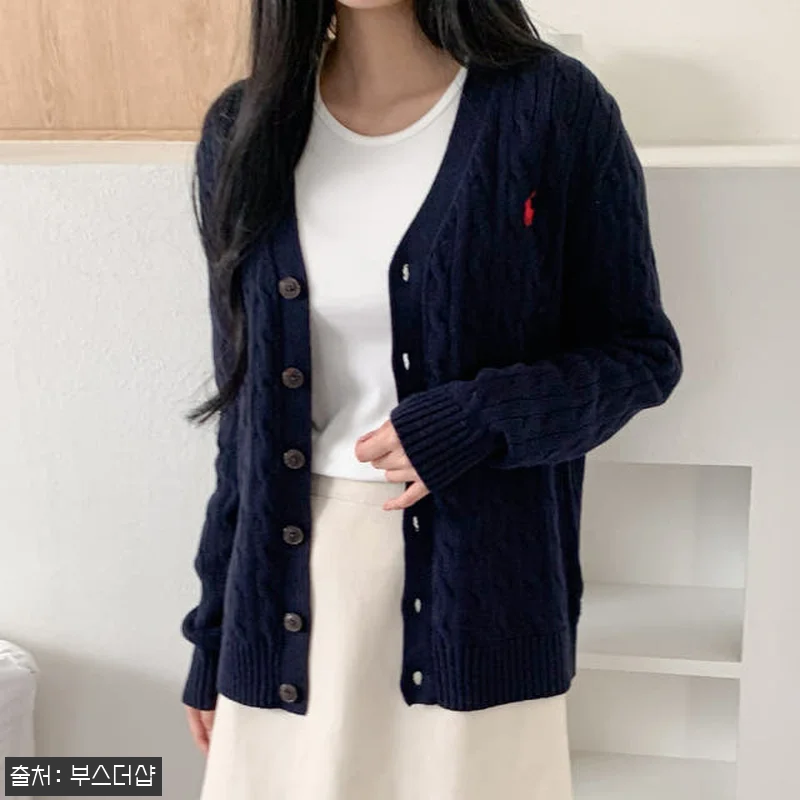 폴로 가디건 브이넥 보이즈 여성 꽈배 관련 이미지 1