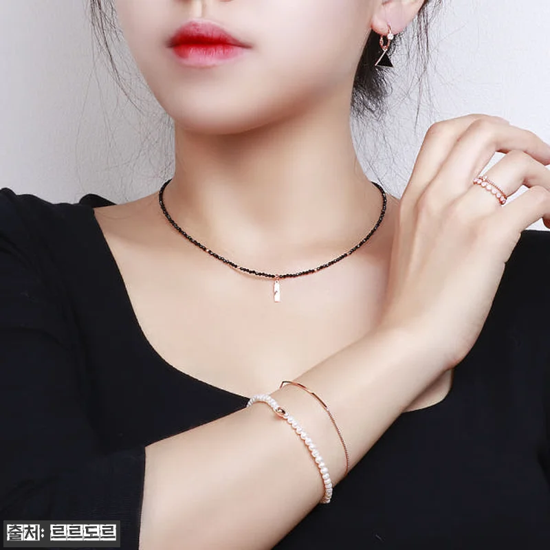 14k 블랙 스피넬 초커 목걸이 비드 관련 이미지 5