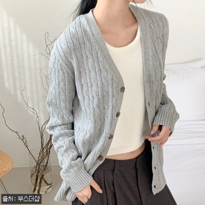 폴로 가디건 브이넥 보이즈 여성 꽈배 관련 이미지 7