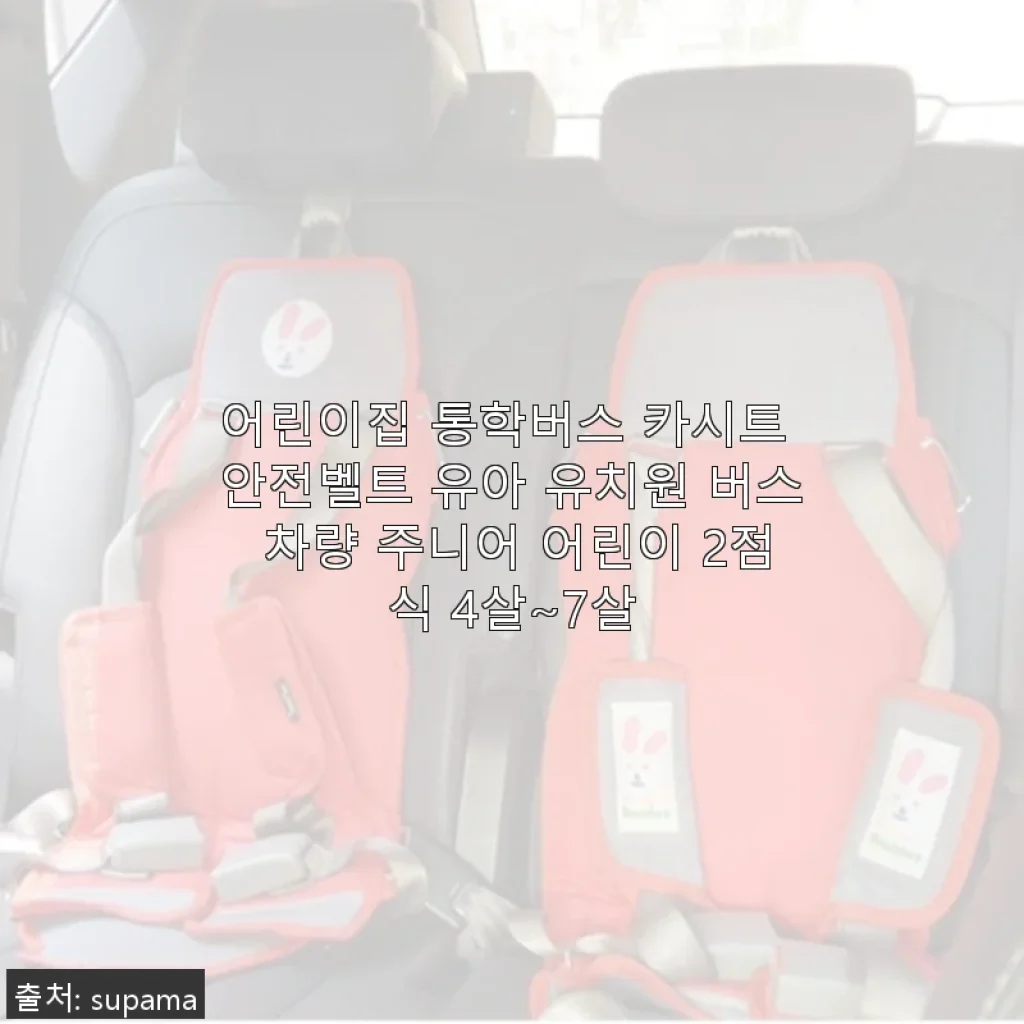 어린이집 통학버스 카시트 안전벨트 사용후기: 4~7세 아이에게 딱 맞는 선택