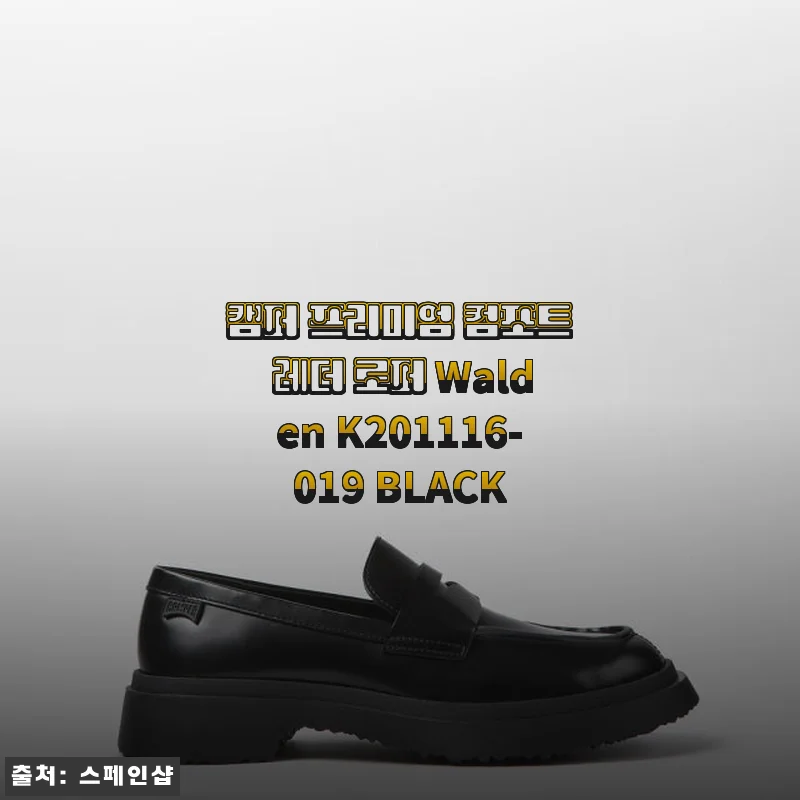 캠퍼 프리미엄 컴포트 레더 로퍼 Walden K201116-019 BLACK 사용후기