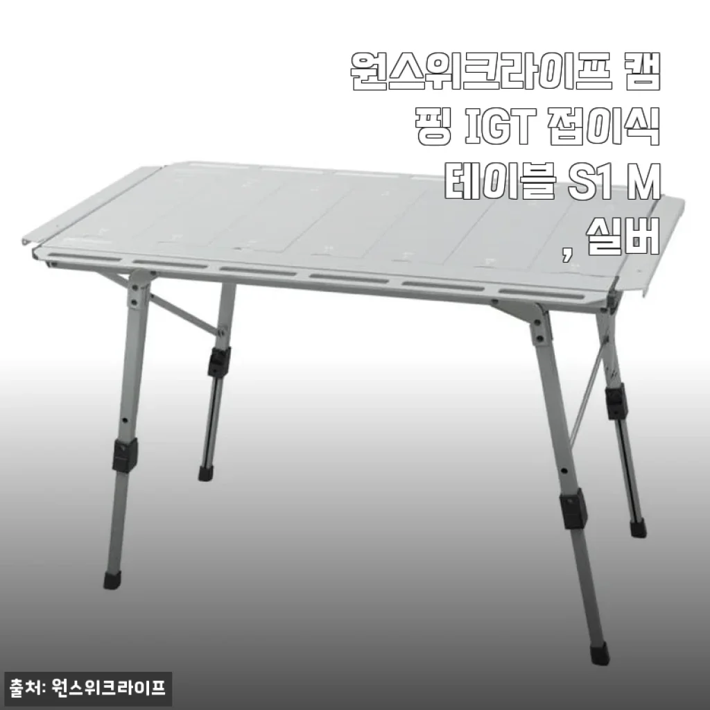 원스위크라이프 캠핑 IGT 접이식 테이블 S1 M, 실버 사용후기