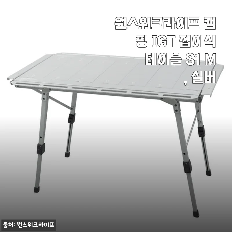 원스위크라이프 캠핑 IGT 접이식 테이블 S1 M, 실버 사용후기