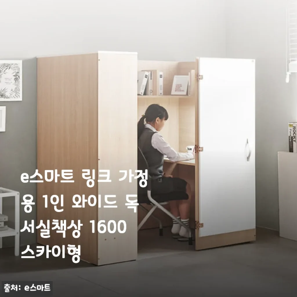 e스마트 링크 가정용 1인 와이드 독서실책상 1600 스카이형 사용후기