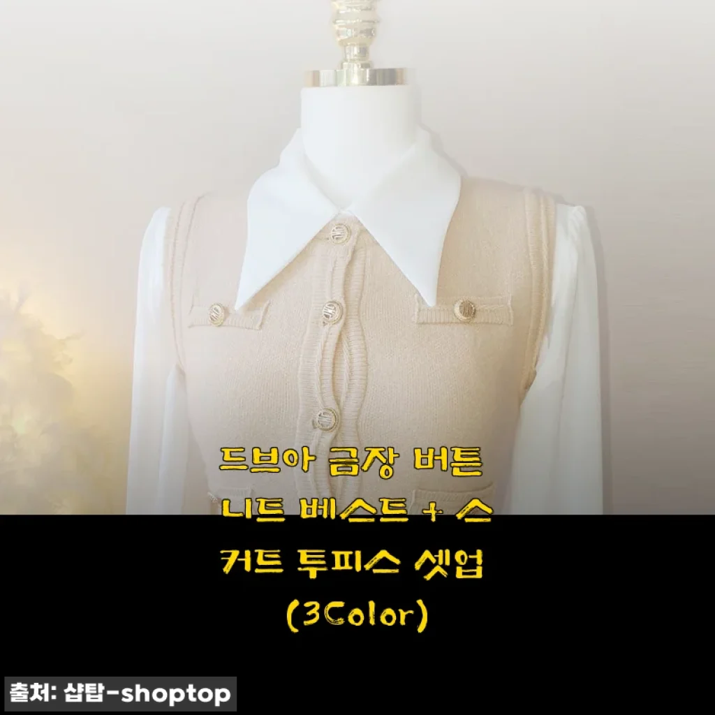 드브아 금장 버튼 니트 베스트 + 스커트 투피스 셋업 사용후기