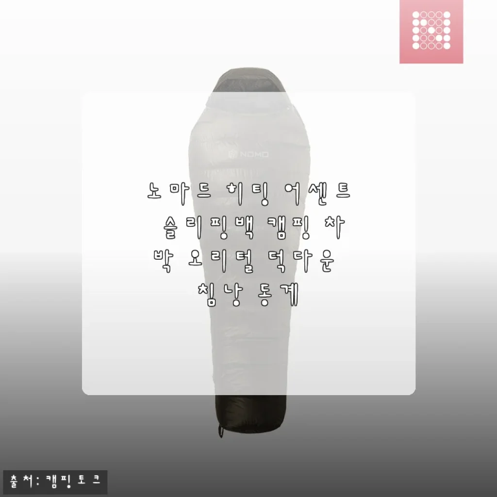 노마드 히팅 어센트 슬리핑백 캠핑 차박 오리털 덕다운 침낭 사용후기