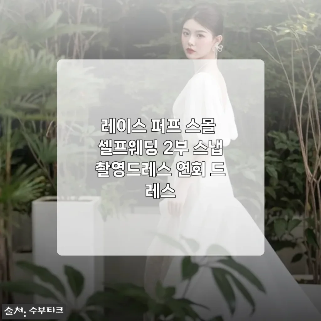 레이스 퍼프 스몰 셀프웨딩 2부 스냅촬영드레스 사용후기와 제품소개