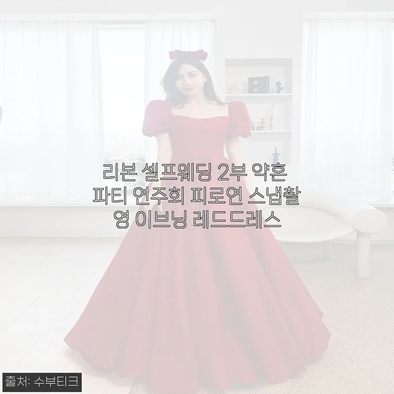 리본 셀프웨딩 2부 약혼 파티 연주회 피로연 이브닝 레드드레스 사용후기