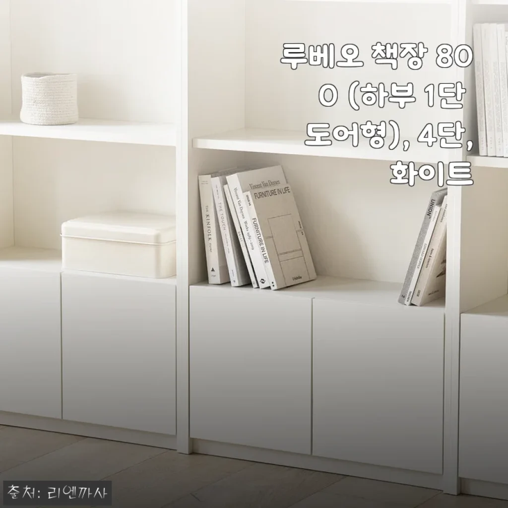 루베오 책장 800 하부 1단 도어형 4단 화이트 사용후기