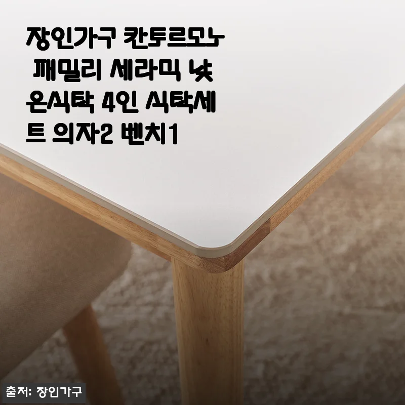 장인가구 칸토르모노 패밀리 세라믹 낮은식탁 4인 식탁세트 사용후기