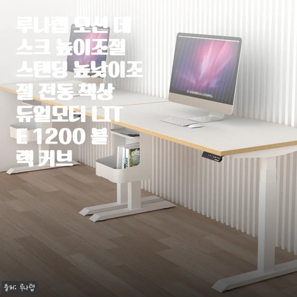 루나랩 모션 데스크 높이조절 스탠딩 전동 책상 듀얼모터 LITE 1200 블랙 커브 사용 후기