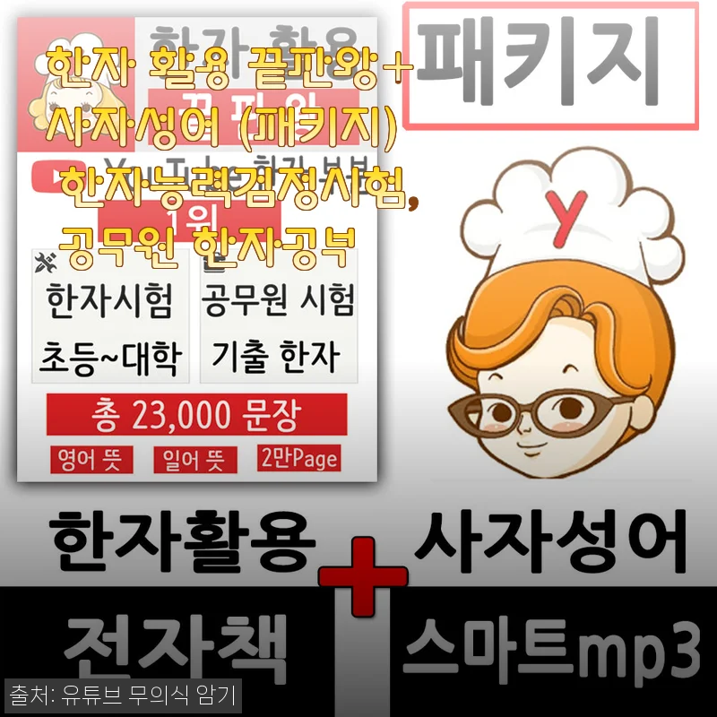 한자 활용 끝판왕+사자성어 (패키지) 사용후기: 한자 공부의 새로운 시작