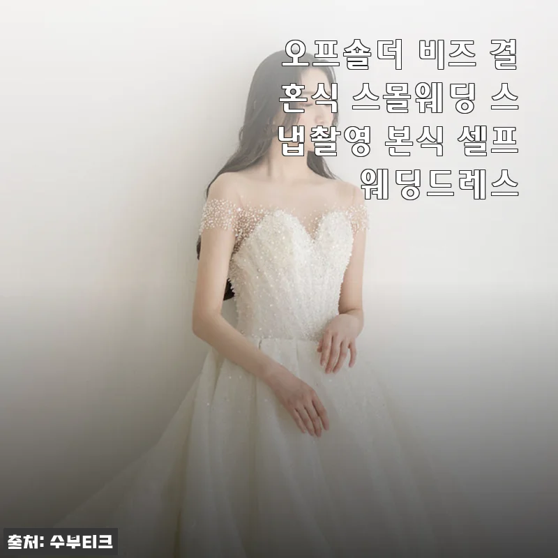 셀프웨딩 드레스 고민 끝! 15만 원대 오프숄더 비즈 드레스, 직접 입고 찍은 스냅 후기
