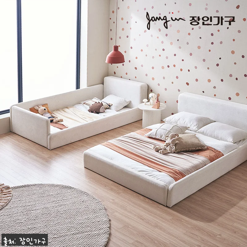 장인가구 하랑 E0 패브릭 슬림헤드 저상형 패밀리침대 SS+SS 가드형+본넬, 아이와 함께 쓰기 좋은 패밀리침대 체크후기 11 장인가구 하랑 E0 패브릭 슬림헤드 관련 이미지 4
