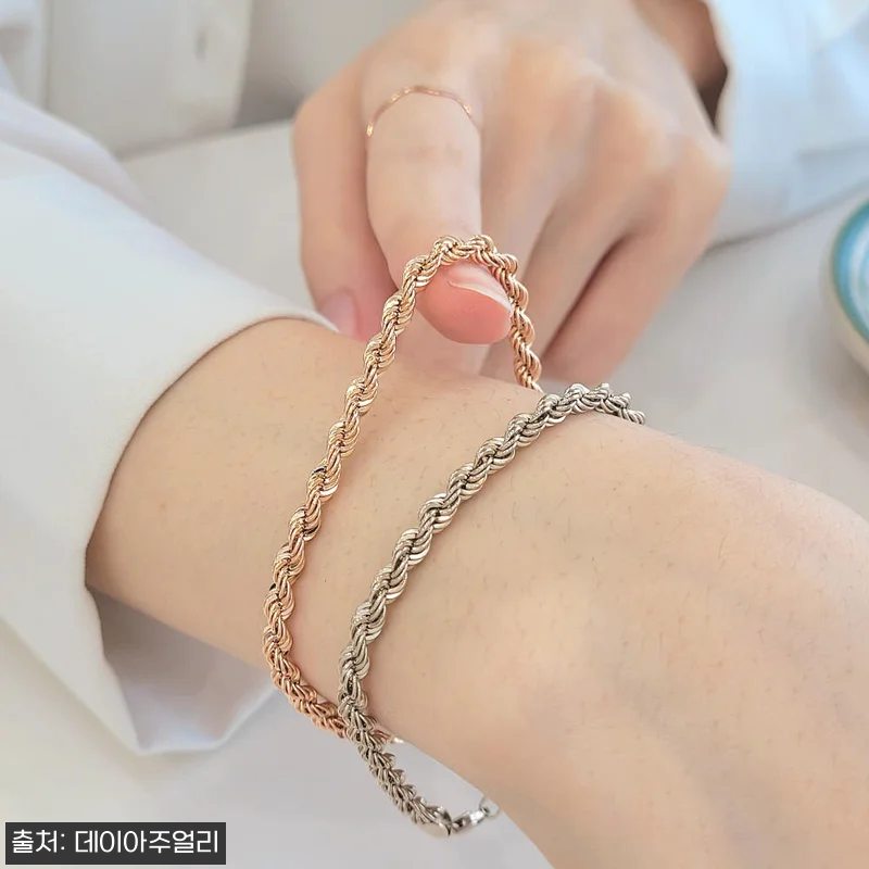 14K 18K 골드 할로우 이태리 로프 볼드 체인 금 팔찌, 할인 중이라 더 눈여겨본 꽈베기 꼬임 주얼리 16 14K 18K 골드 할로우 이태리 로 관련 이미지 4