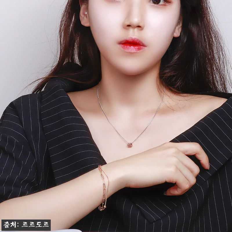 14K 18K 두줄 클립 볼 체인 팔 관련 이미지 9