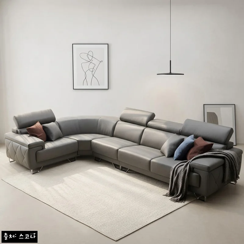 Home 65 스코나 토피카 나파 가죽 헤드틸팅 코너형 소파, 머드그레이 6인용 가격부터 옵션까지 꼼꼼 후기