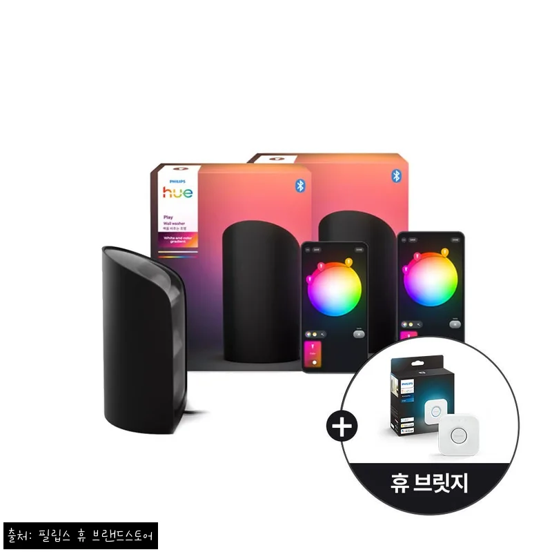 필립스 휴 플레이 월 워셔 2팩 블랙, 게임룸 분위기 확 바꾸는 이슈템 후기